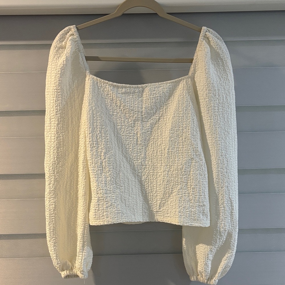 Express Cream Textured Blouse
